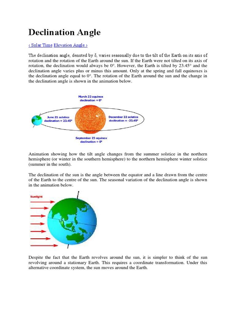 Declination Angle