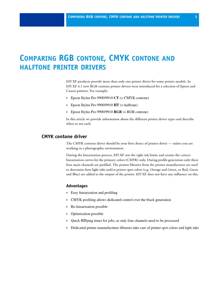 Printer Driver Comparison Guide | PDF | Rgb Color Model | Printer ...