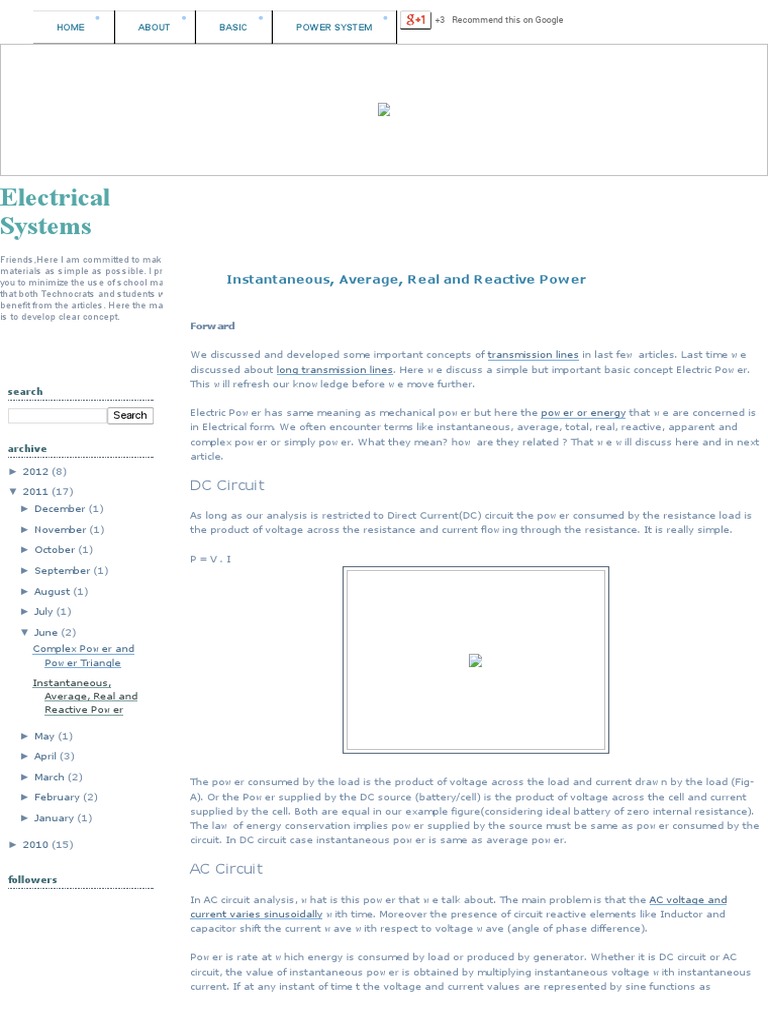 Power in Pure Capacitive Circuits | PDF | Ac Power | Root Mean Square