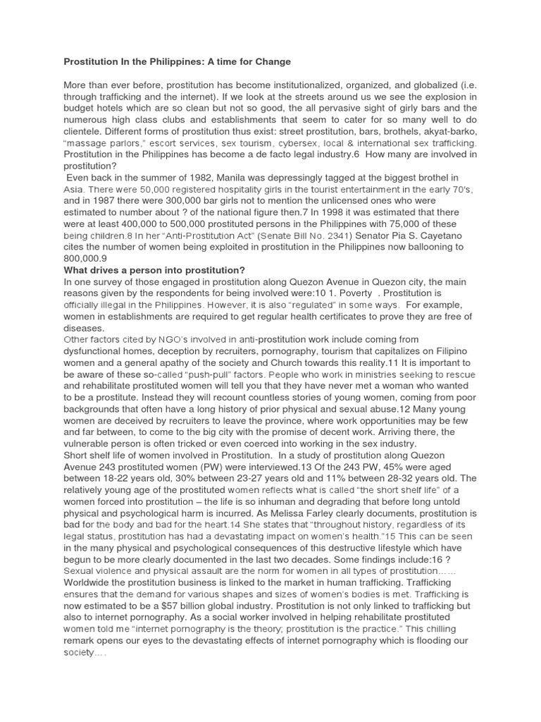 PROSTITUTION IN THE PHILIPPINES intelligence overview