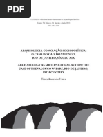 Arqueologia Como Ação Sociopolítica o Caso Do Cais Do Valongo RJ Século XIX