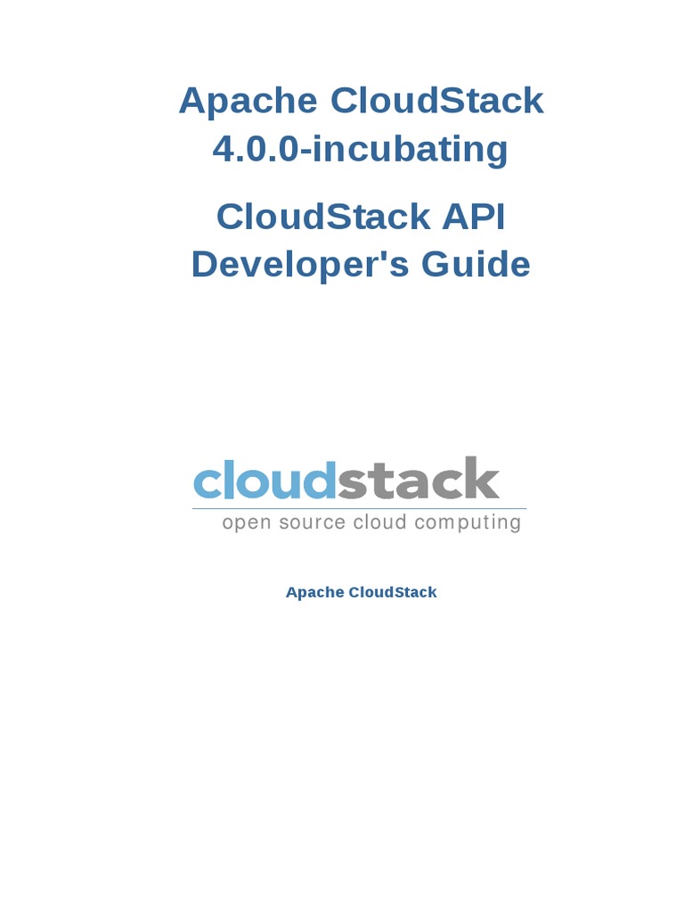 Apache CloudStack 4.0.0 Incubating API Developers Guide en US | PDF ...