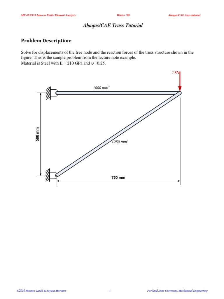 Truss Tutorial | PDF | Truss | Finite Element Method