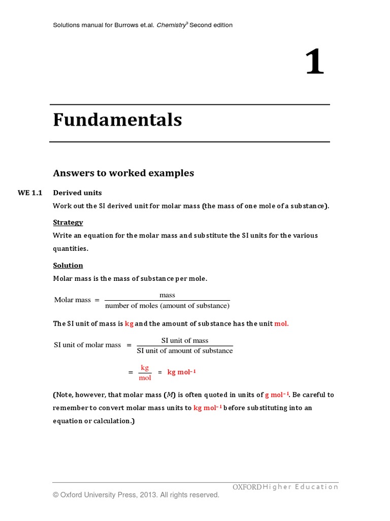 Burrows2e Solutions Ch01 Redox Mole Unit