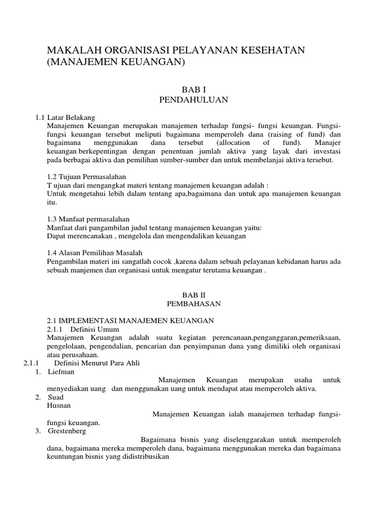 Makalah Organisasi Pelayanan Kesehatan Docx