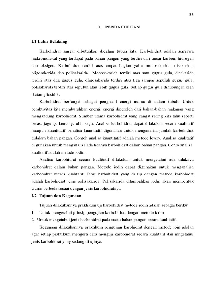 Uji Kualitatif Karbohidrat Metode Iodin