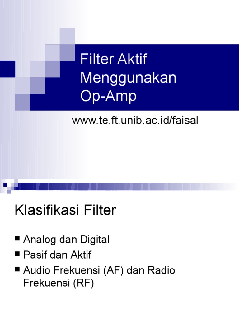 Filter Aktif Menggunakan Op-Amp | PDF