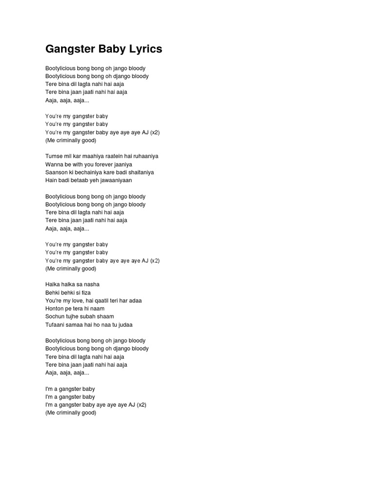 Gangster Baby Lyrics