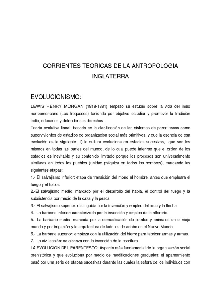 Corrientes Antropologicas Antropología Sociedad