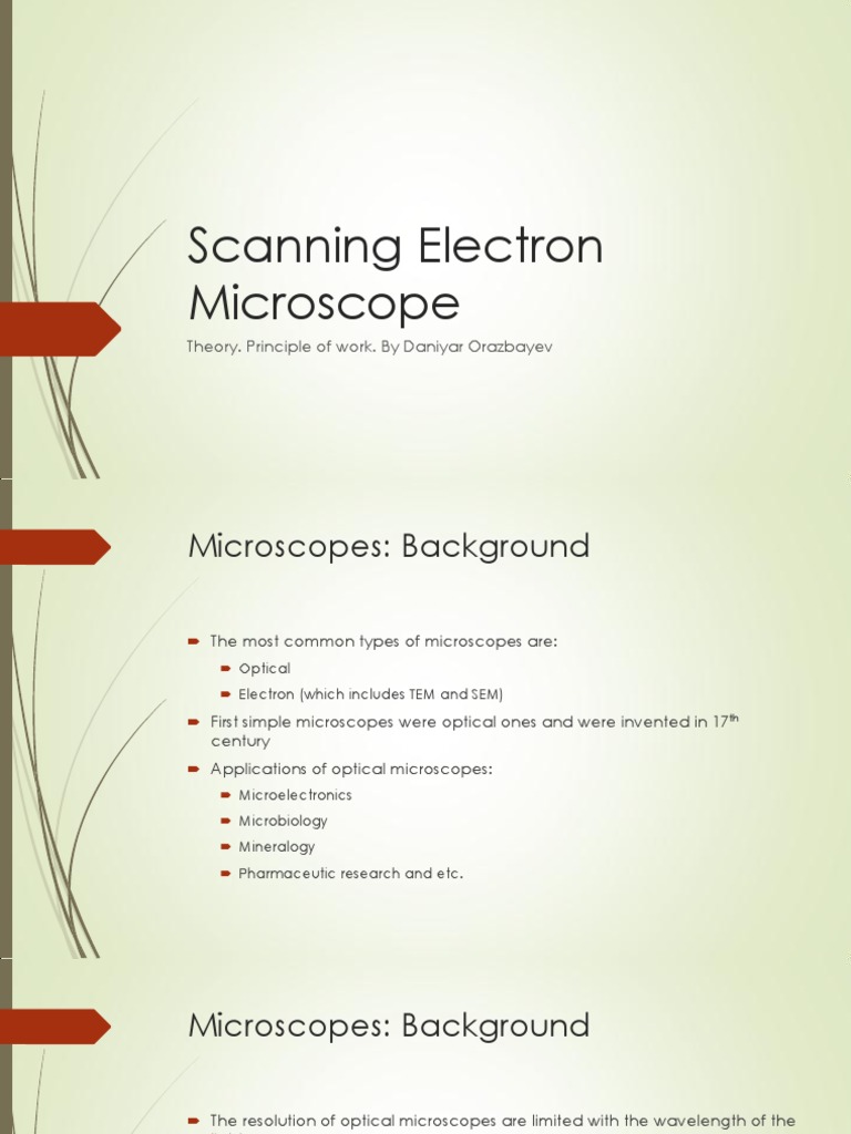 Scanning Electron Microscope Overview | PDF | Scanning Electron ...