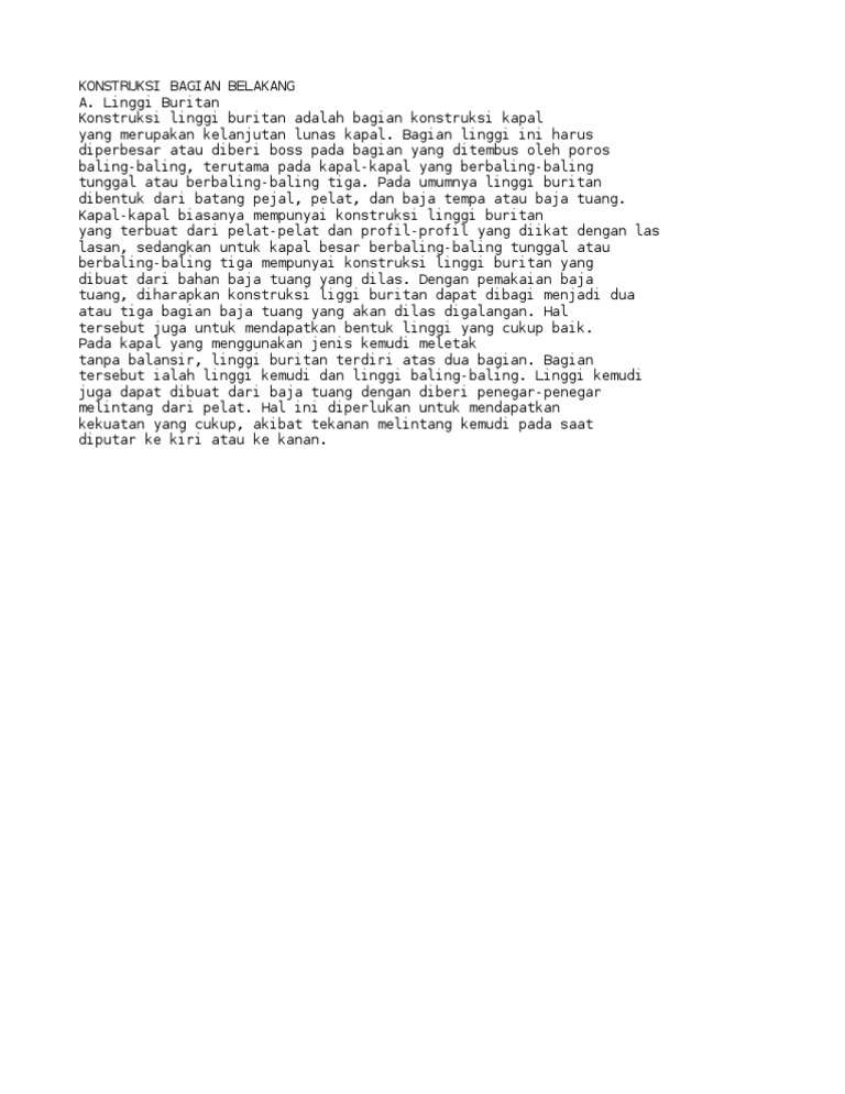 Konstruksi Linggi Buritan Kapal | PDF