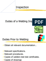 Welding Inspection Duties of The Inspector