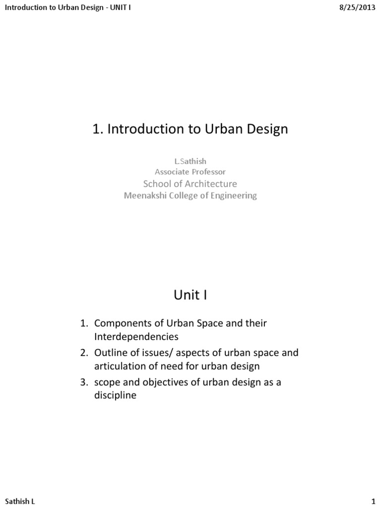 Urban Design Principles and Objectives | PDF | Urban Design | Urban ...