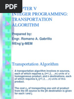 Transportation Algorithm