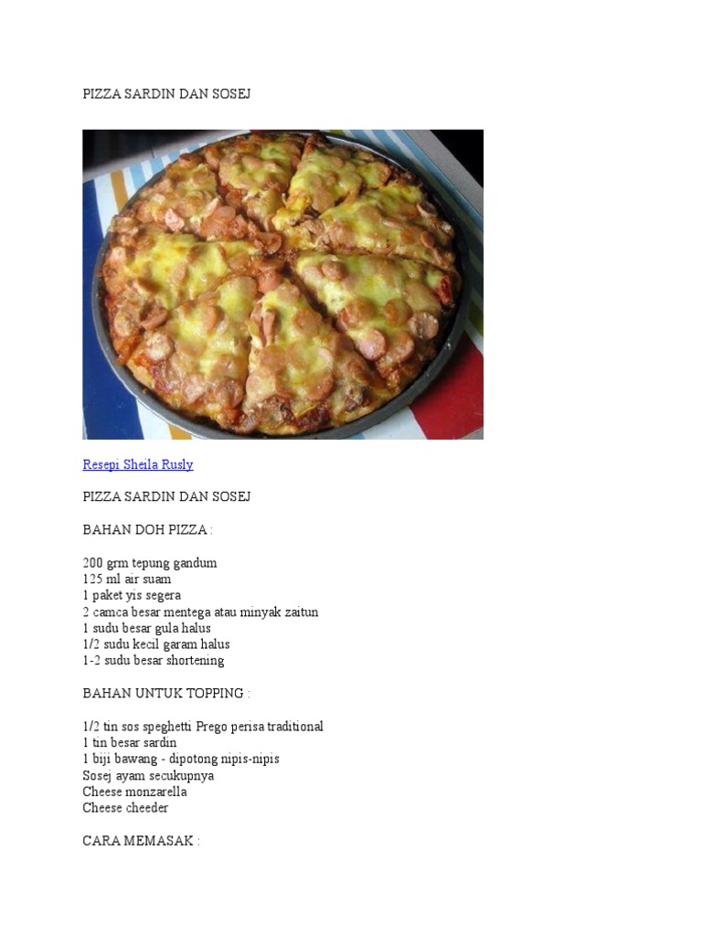 Pizza Sardin Dan Sosej Pdf