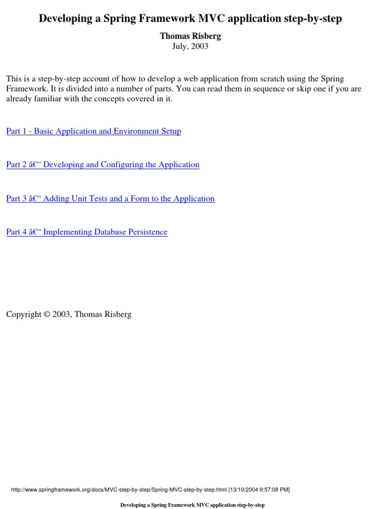 Spring MVC Step by Step | PDF | Java Server Pages | Spring Framework