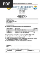 Computer Oriented Numerical Analysis Assignment