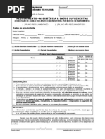 Formulario Assistencia a Saude Suplementar