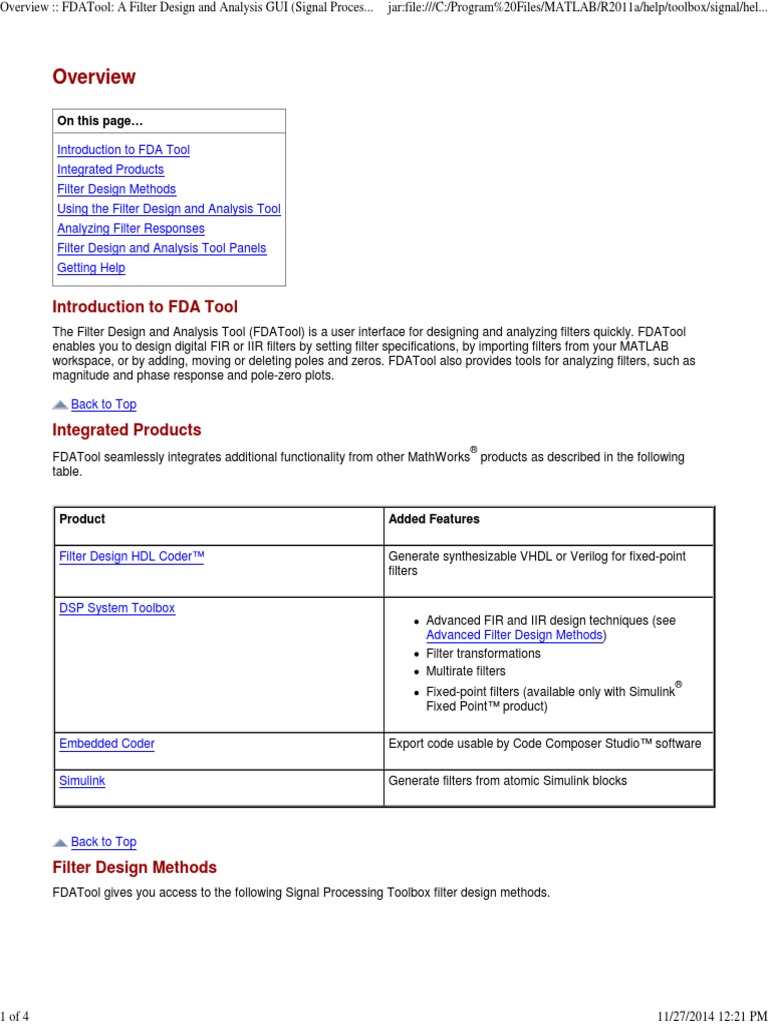 Utilisation FDATool | PDF