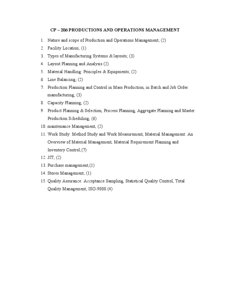 Production and Operations Management Guide | PDF