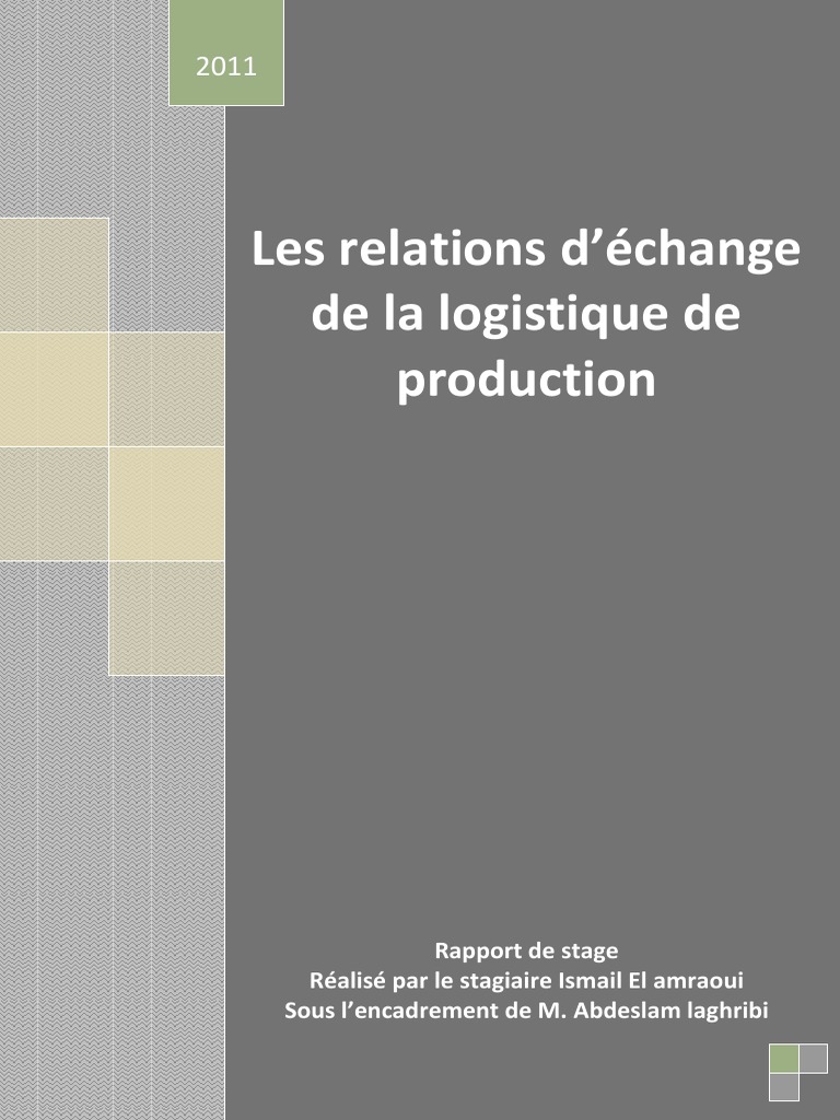 Rapport de Stage Logistique Ismail  PDF  Management de la qualité