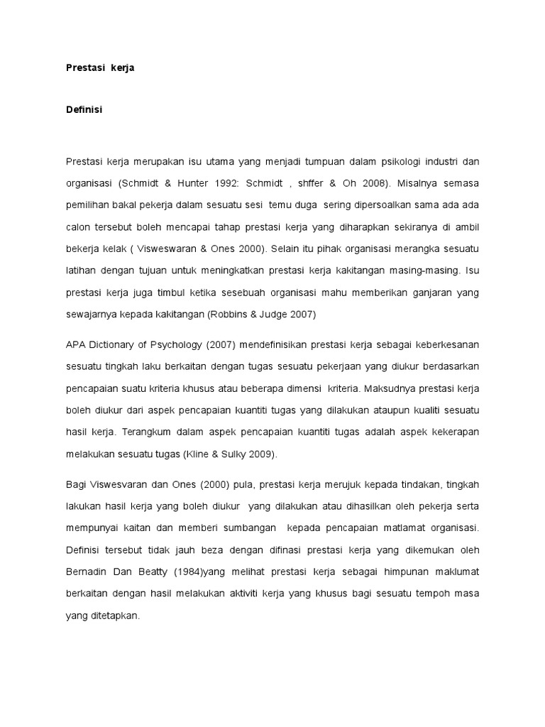 Prestasi Kerja  PDF