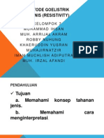 Metode Goelistrik Tahanan Jenin (Resistivity)