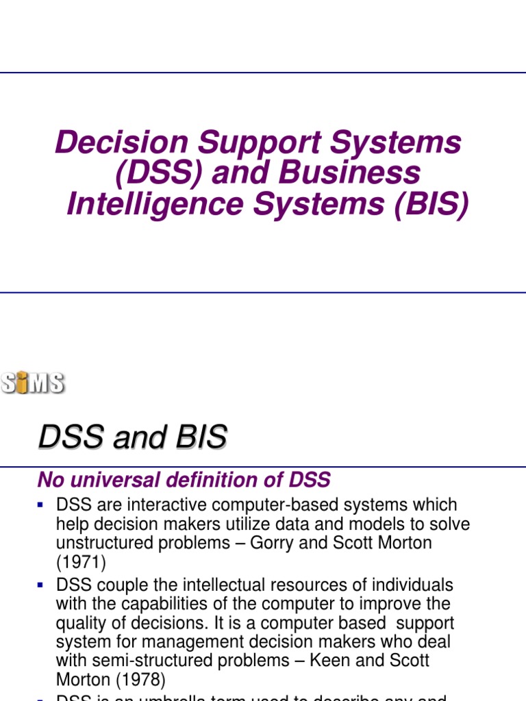 Gorry and Scott Morton DSS Framework | PDF | Decision Support System ...