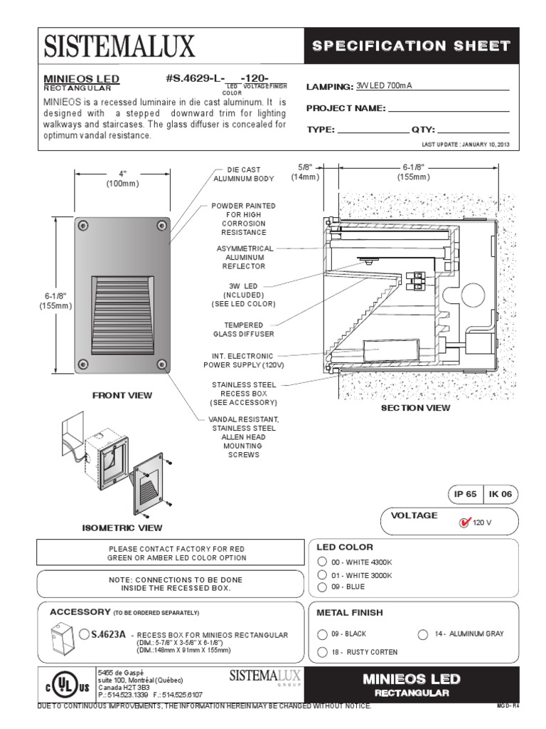 Minieos LED Recessed Luminaire Specs | PDF | Building Engineering ...