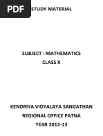 Final Study Material Maths Class X 2012 2013