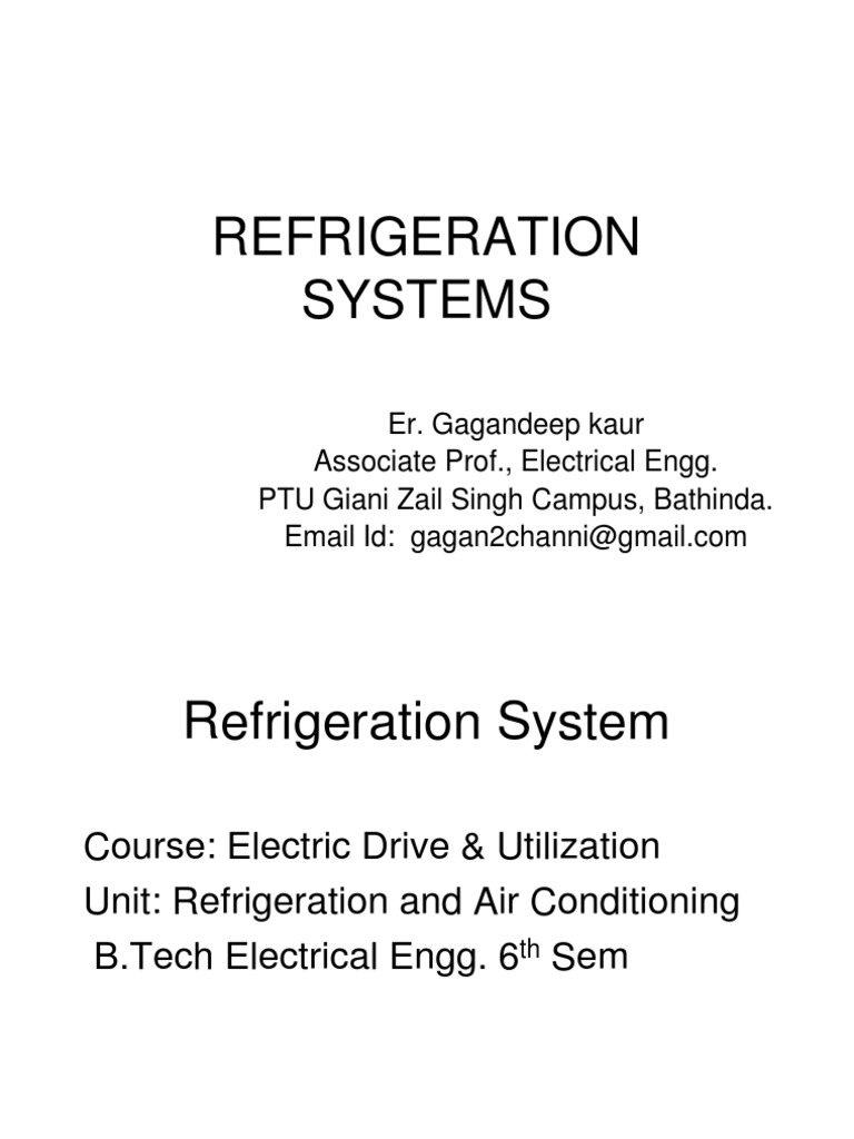 Refrigeration system.ppt Refrigerator Refrigeration