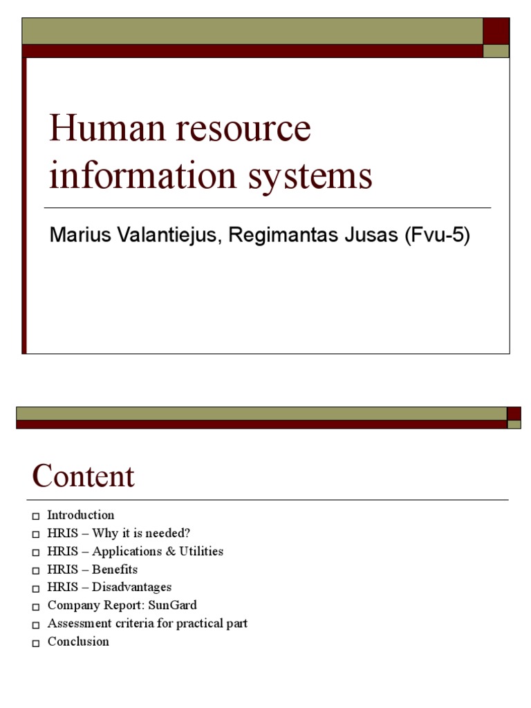 Overview of HRIS: Benefits and Challenges | PDF | Human Resource ...