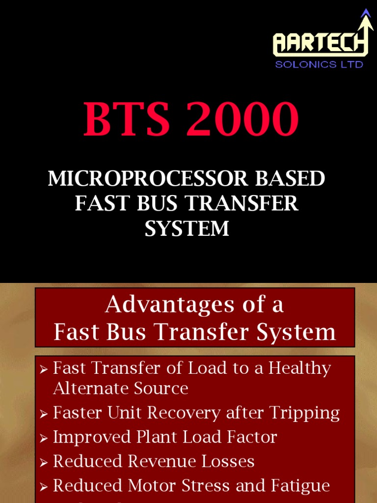 BTS 2000 Fast Bus Transfer System | PDF | Electrical Substation ...