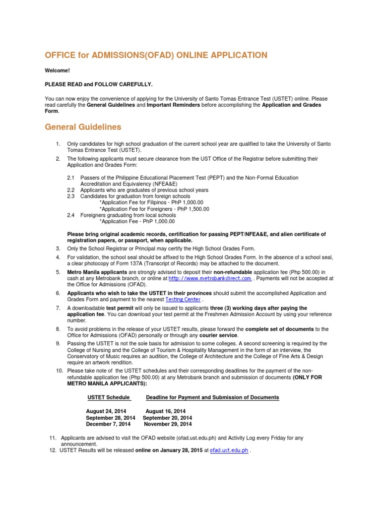 Ust | PDF | Secondary School | Fee