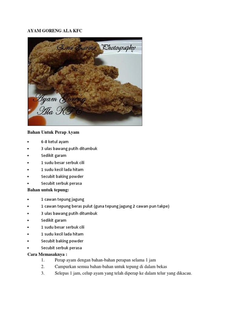 Ayam Goreng Ala Kfc Pdf