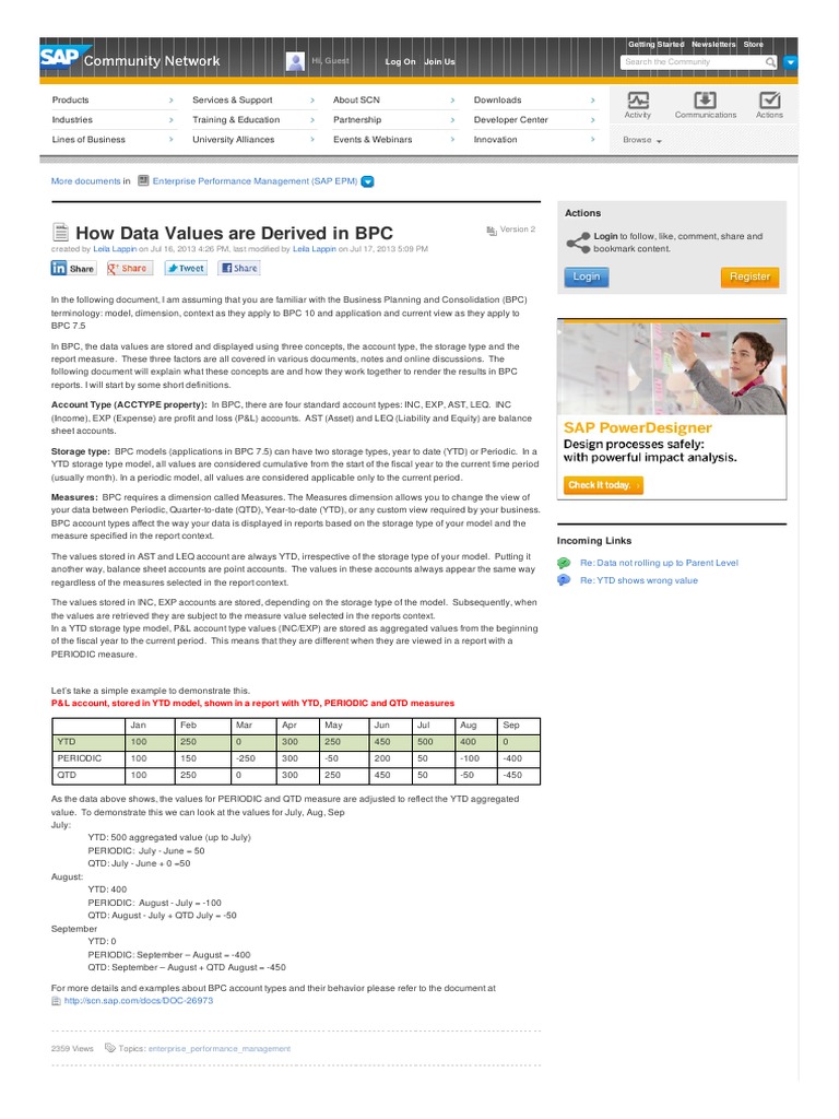 How Data Values Are Derived in BPC | PDF | Income Statement | Business