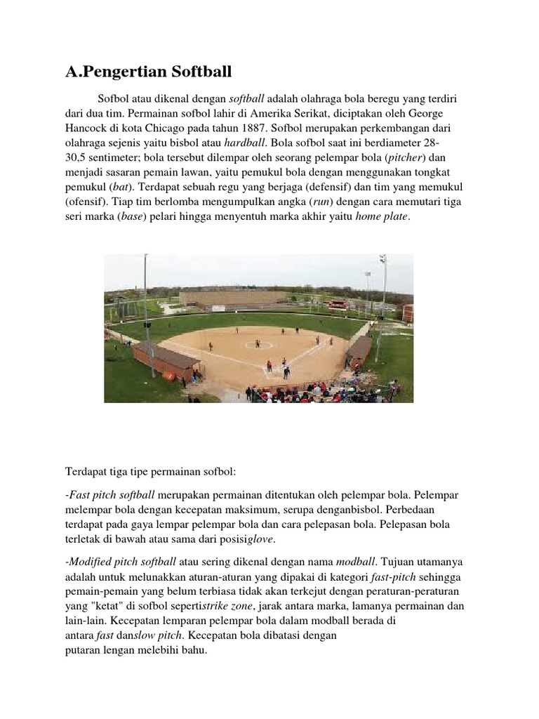 Pemain Yang Bertugas Sebagai Pelambung Bola Dalam Softball Sering Disebut Coba Sebutkan