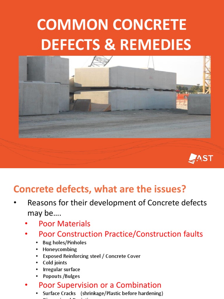 Common Concrete Defects - Training Presentation Draft | PDF | Precast ...