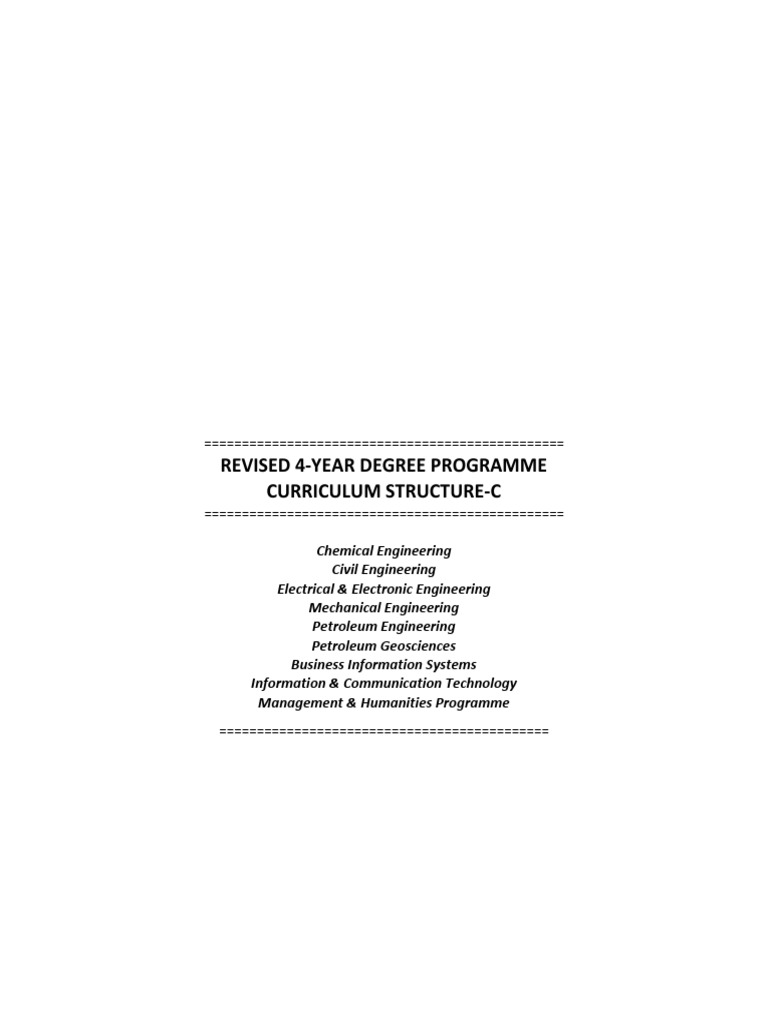 Revised 4-Year Engineering Curriculum | PDF | Computers | Technology ...