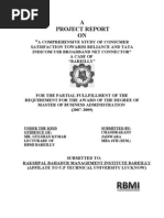Download A COMPREHENSIVE STUDY OF CONSUMER SATISFACTION TOWARDS RELIANCE AND TATA INDICOM USB BROADBAND NET CONNECTOR by Hament Singh SN25099128 doc pdf