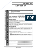 Aiits 2014 Part Test IV Main Paper Question Paper Aiits Pt IV Main 2014
