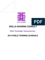 Skills Sharing Consult: 2015 Public Training Schedule