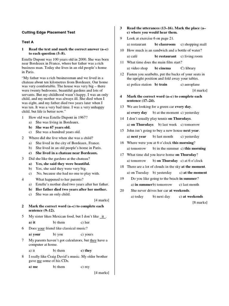 Placement Test