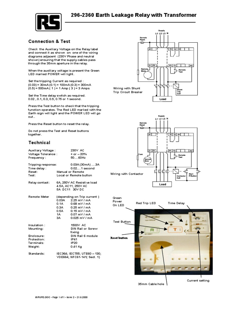 Elr Earth Leakage Relay