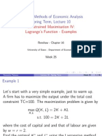 Constrained Maximisation IV - Examples