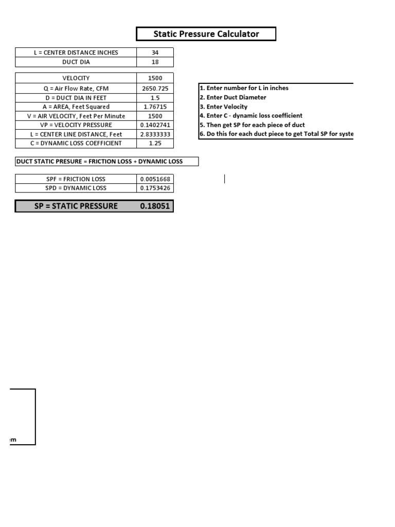 Duct Static Pressure Calculation Guide | PDF | Materials Science ...