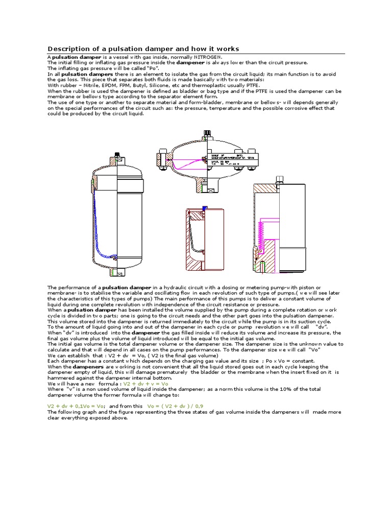 Description of A Pulsation Damper and How It Works PDF Pump Gases