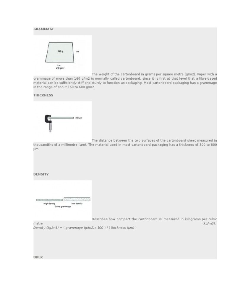 Cardboard Properties Paperboard Applied And Interdisciplinary Physics