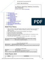 Mrunal (PIN) Nobel 2014 Winners Quick Revision Table