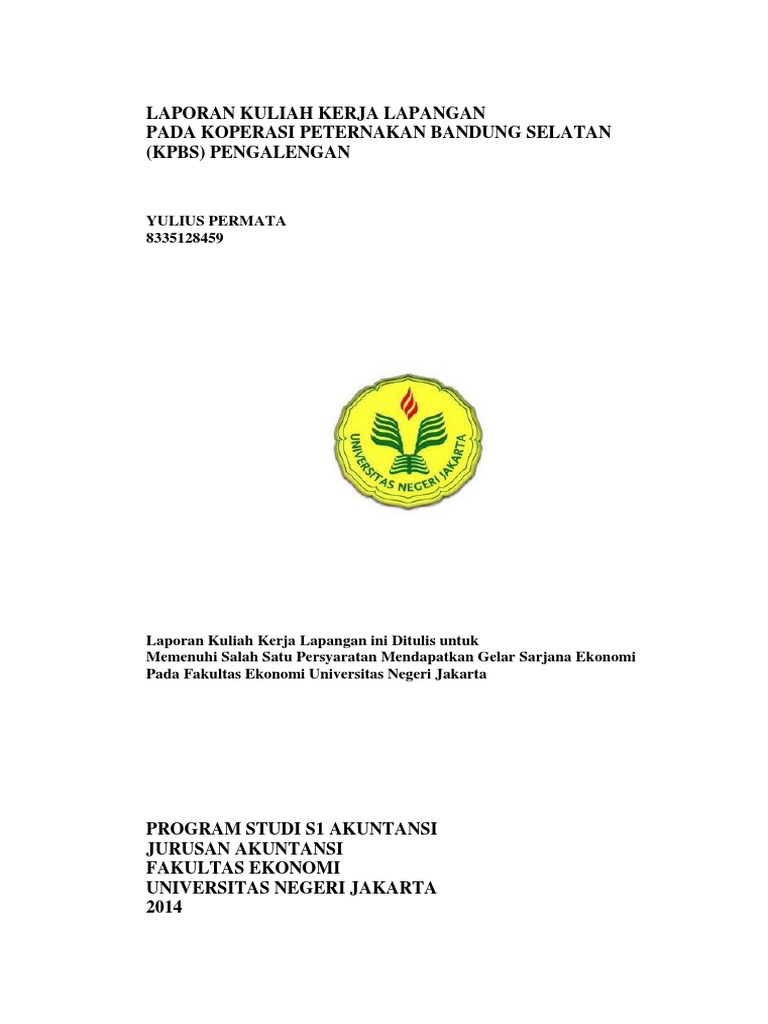 Contoh Laporan Kuliah Kerja Lapangan Jurusan Akuntansi Kumpulan Contoh Laporan